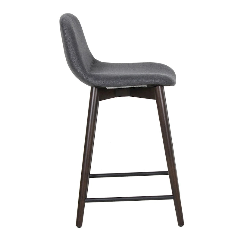 Upholstered Solid Wood Counter Stool With Footrest by East at Main
