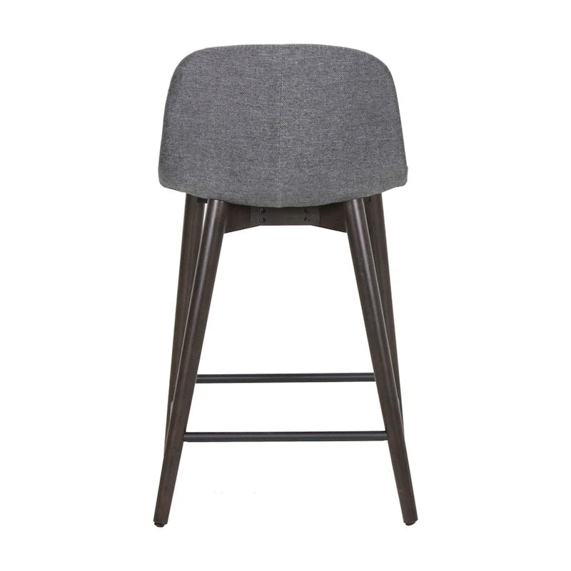 Upholstered Solid Wood Counter Stool With Footrest by East at Main