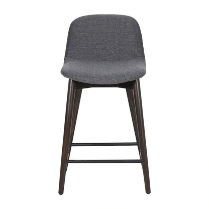Upholstered Solid Wood Counter Stool With Footrest by East at Main