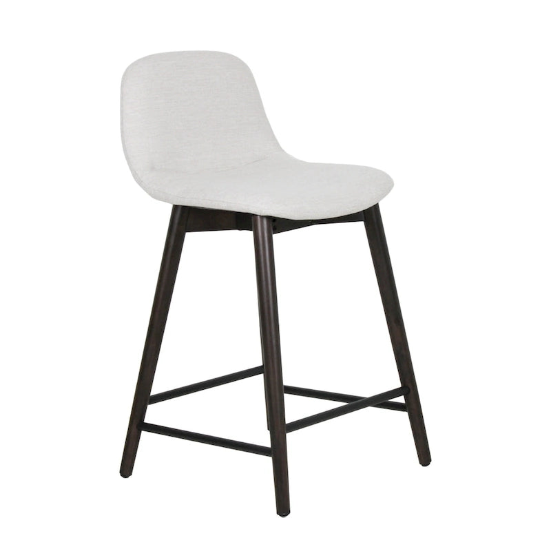 Upholstered Solid Wood Counter Stool With Footrest by East at Main