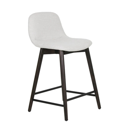Upholstered Solid Wood Counter Stool With Footrest by East at Main