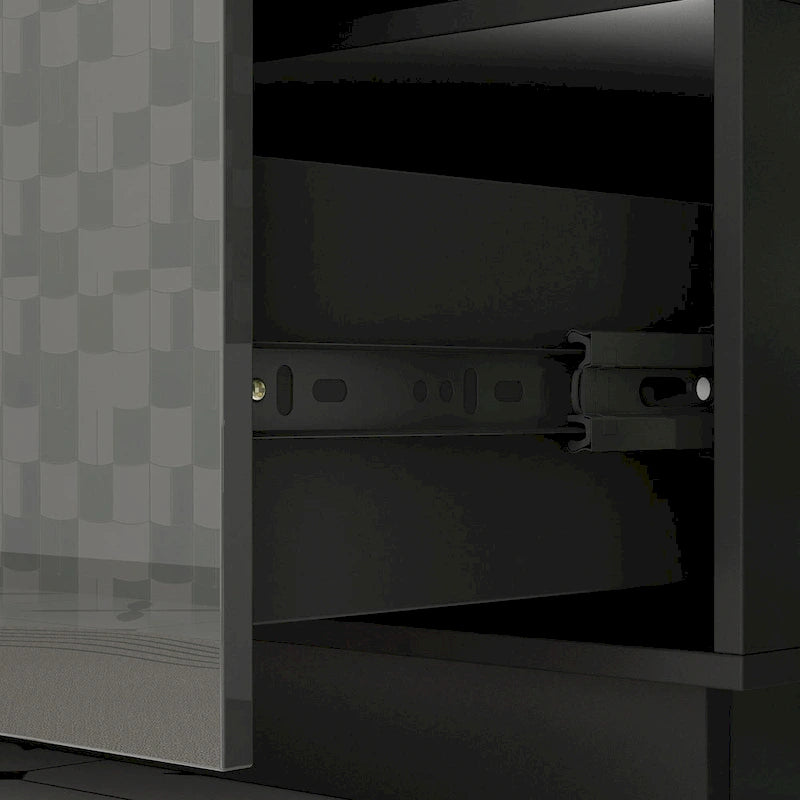 6 Drawer Chest Bedroom Modern High Gloss Wood Dresser Closet Storage