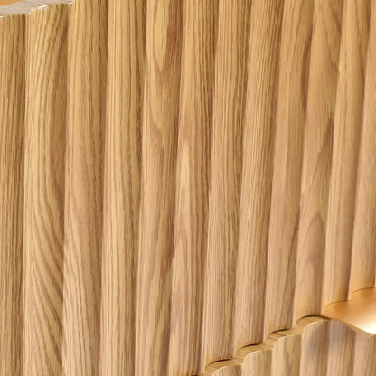 Moasis Modern Fluted 3-Drawer Dresser Chest of Drawers Natural Oak