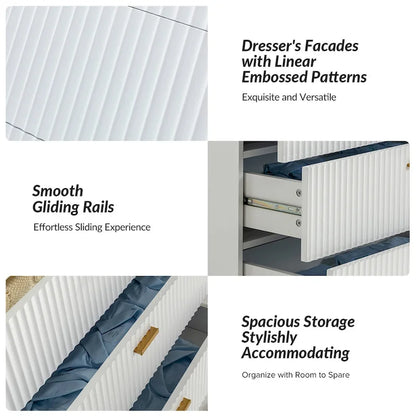 Gilb Modern 3-Drawer Dresser Nightstand with Metal Legs by HULALA HOME