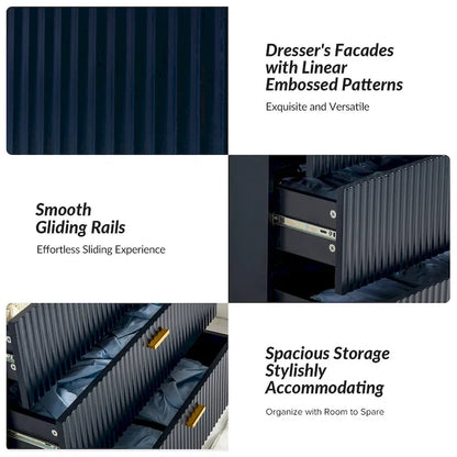 Gilb Modern 3-Drawer Dresser Nightstand with Metal Legs by HULALA HOME