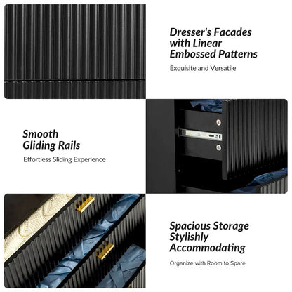 Gilb Modern 3-Drawer Dresser Nightstand with Metal Legs by HULALA HOME