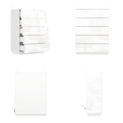 31.5 High Gloss Chest With Light Chest w/5 Drawers&Spacious Tabletop