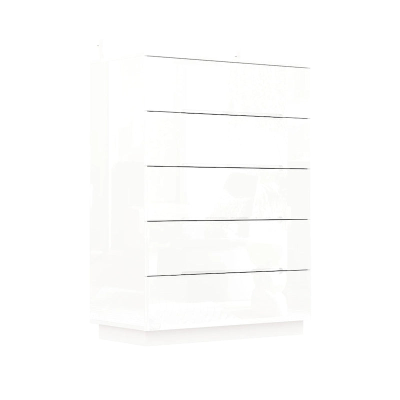 31.5 High Gloss Chest With Light Chest w/5 Drawers&Spacious Tabletop