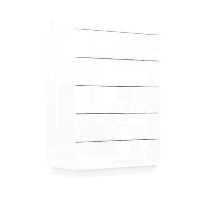 31.5 High Gloss Chest With Light Chest w/5 Drawers&Spacious Tabletop