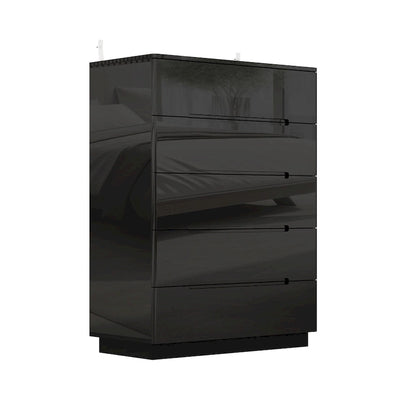 31.5 High Gloss Chest With Light Chest w/5 Drawers&Spacious Tabletop