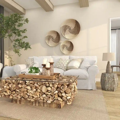 Lovely Wood Contemporary Shell Inlay Stool