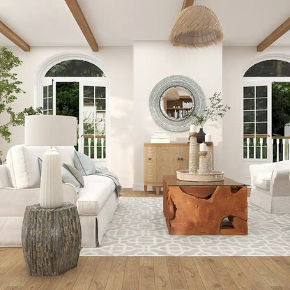 Lovely Wood Contemporary Shell Inlay Stool