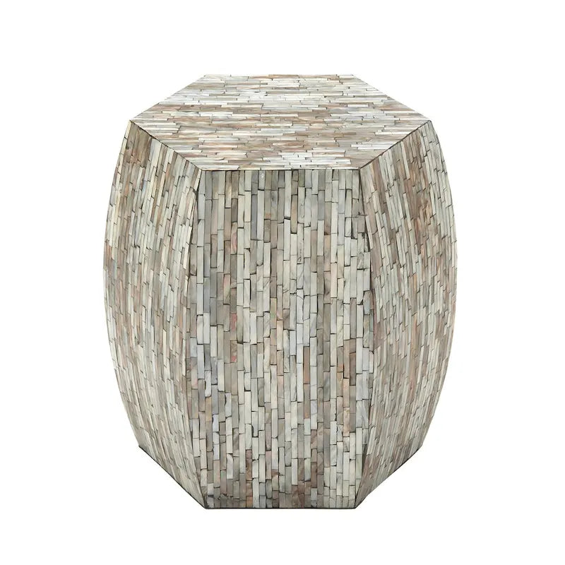 Lovely Wood Contemporary Shell Inlay Stool