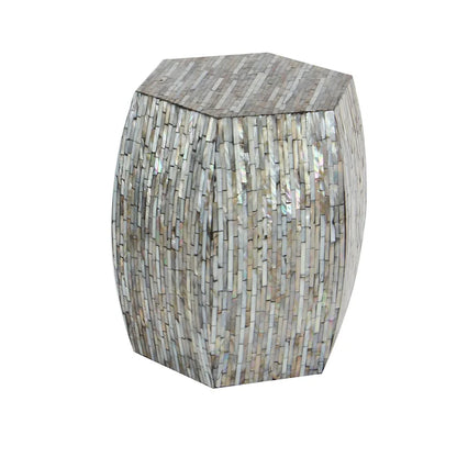 Lovely Wood Contemporary Shell Inlay Stool