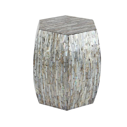 Lovely Wood Contemporary Shell Inlay Stool