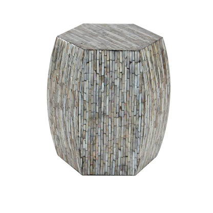 Lovely Wood Contemporary Shell Inlay Stool