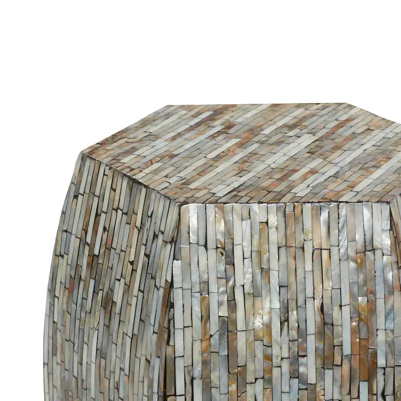 Lovely Wood Contemporary Shell Inlay Stool