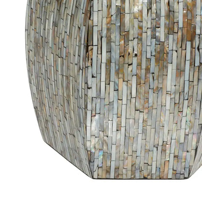Lovely Wood Contemporary Shell Inlay Stool