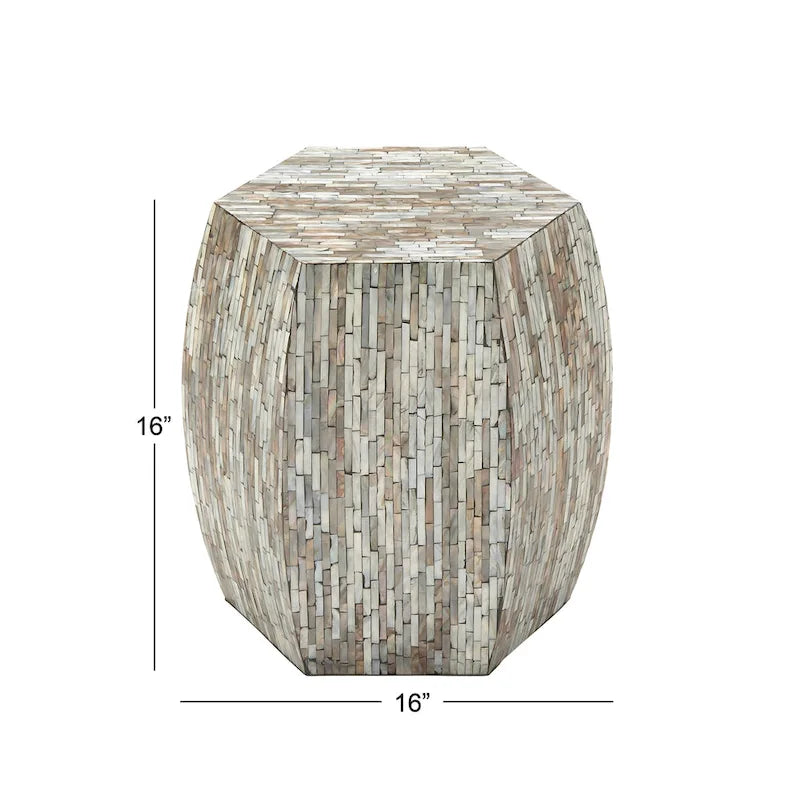 Lovely Wood Contemporary Shell Inlay Stool