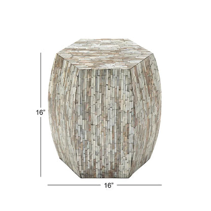 Lovely Wood Contemporary Shell Inlay Stool
