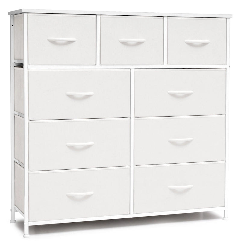 Home Extra Wide Closet Dresser Storage Tower Organizer Unit 9 Drawers