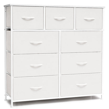 Home Extra Wide Closet Dresser Storage Tower Organizer Unit 9 Drawers