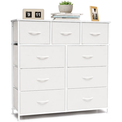 Home Extra Wide Closet Dresser Storage Tower Organizer Unit 9 Drawers