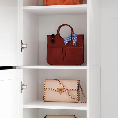 Large Entryway Storage with Hall Tree Shoe Bench and Accent Cabinets