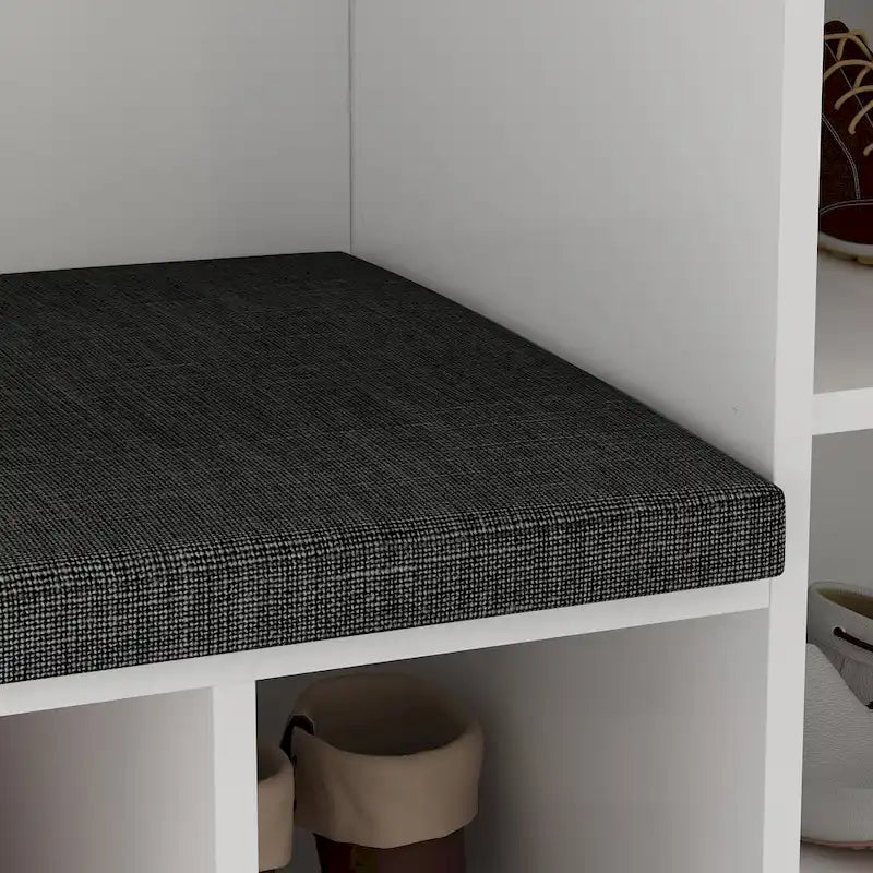 Large Entryway Storage with Hall Tree Shoe Bench and Accent Cabinets