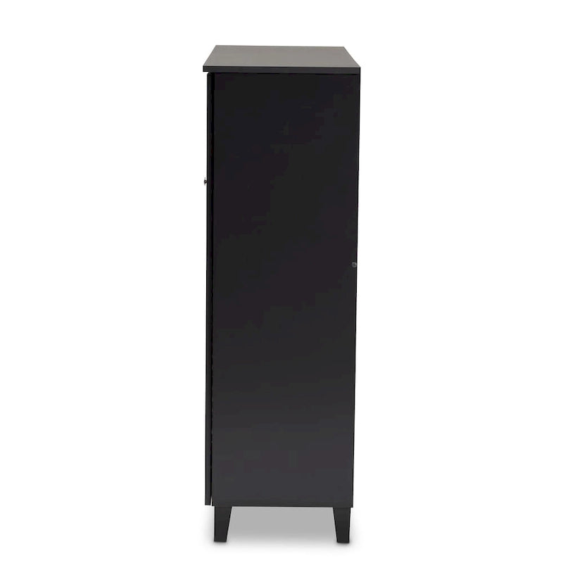 Baxton Studio Contemporary 11-shelf Wood Shoe Storage Cabinet with Drawer