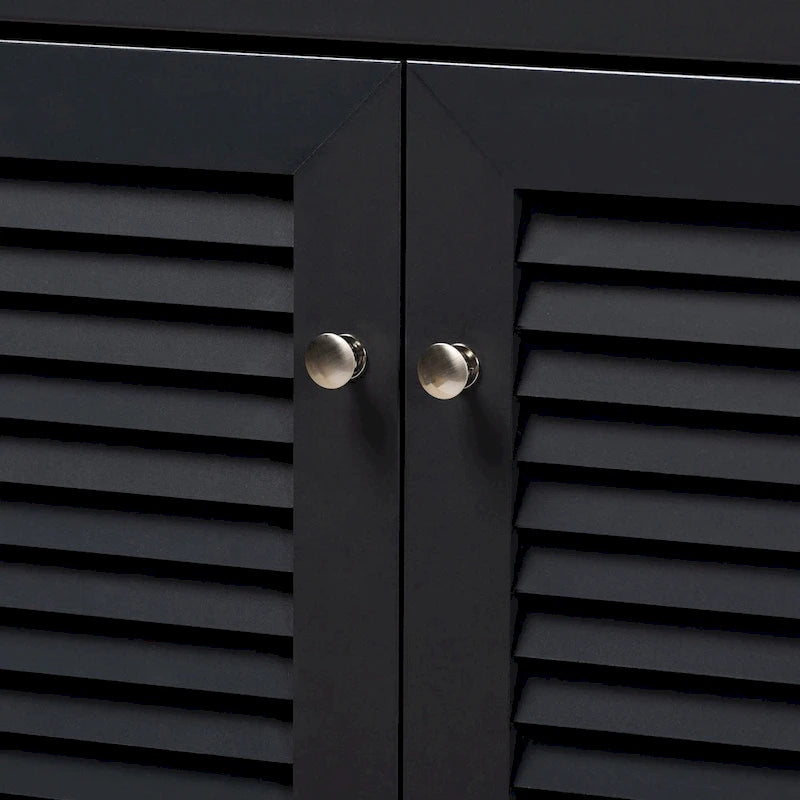 Baxton Studio Contemporary 11-shelf Wood Shoe Storage Cabinet with Drawer