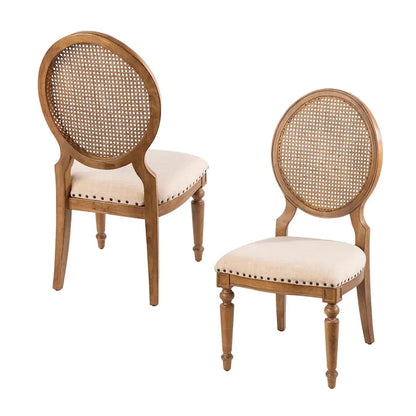 SEI Furniture Elements Oak Cane Back Dining Chairs (Set of 2)