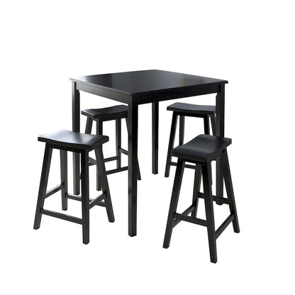 Simple Living Black Belfast 5-piece Saddle Dining Set