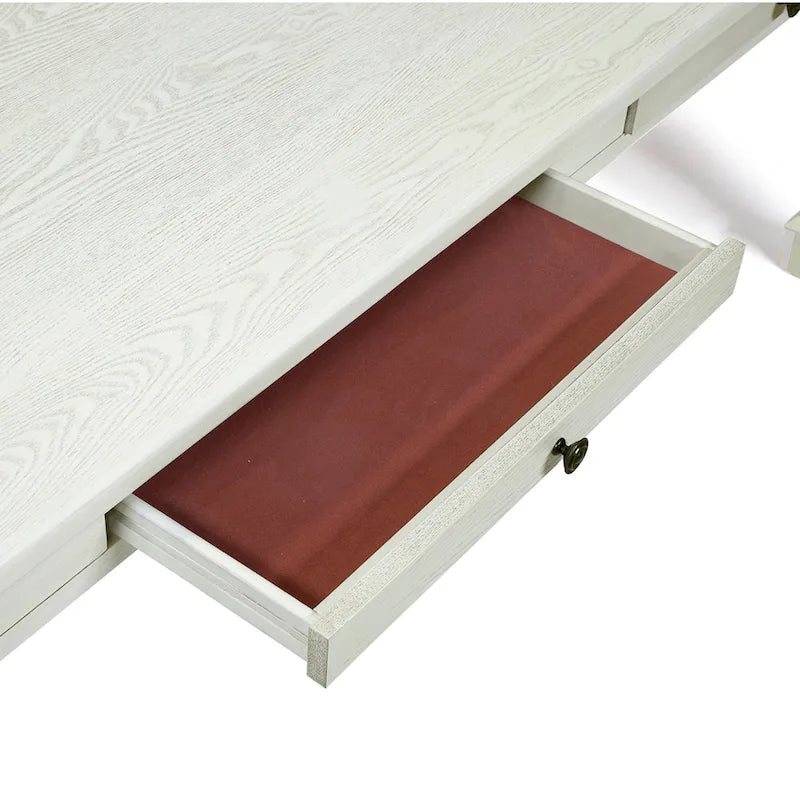 Furniture of America Hish Rustic White 72-inch Wood Dining Table with Storage