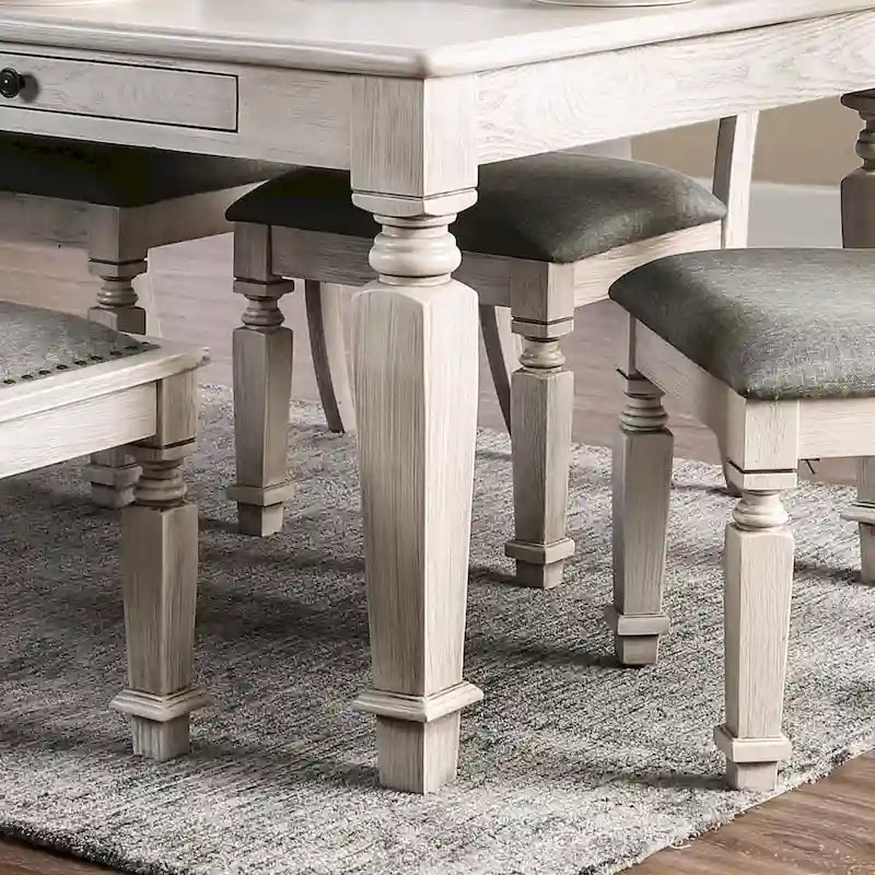 Furniture of America Hish Rustic White 72-inch Wood Dining Table with Storage