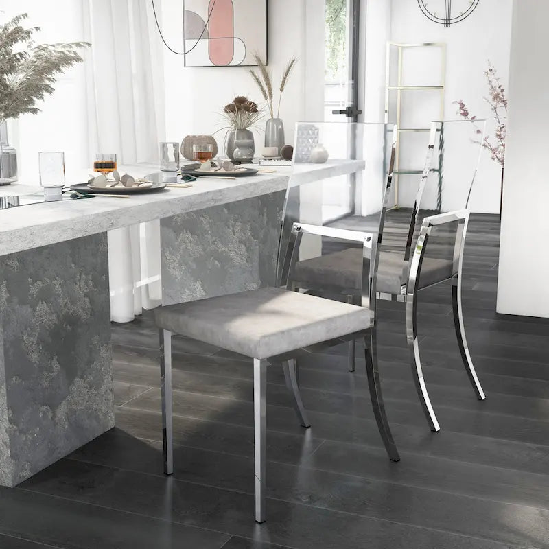 Copper Grove Brusartsi Modern Clear Acrylic Dining Chairs (Set of 2)