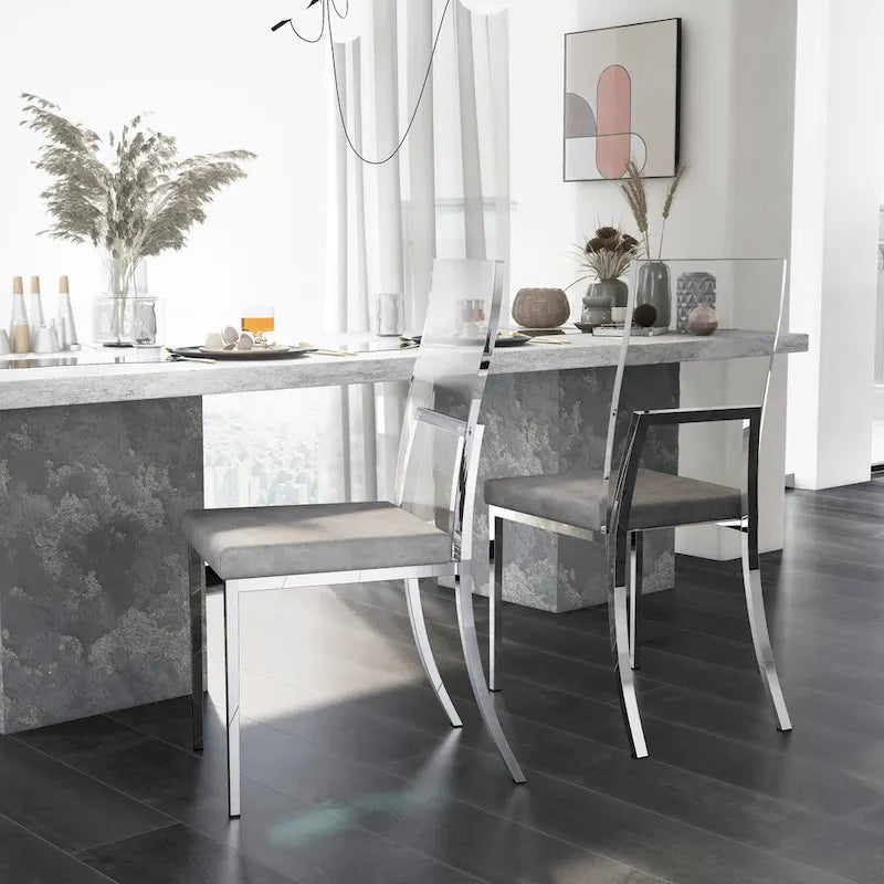 Copper Grove Brusartsi Modern Clear Acrylic Dining Chairs (Set of 2)