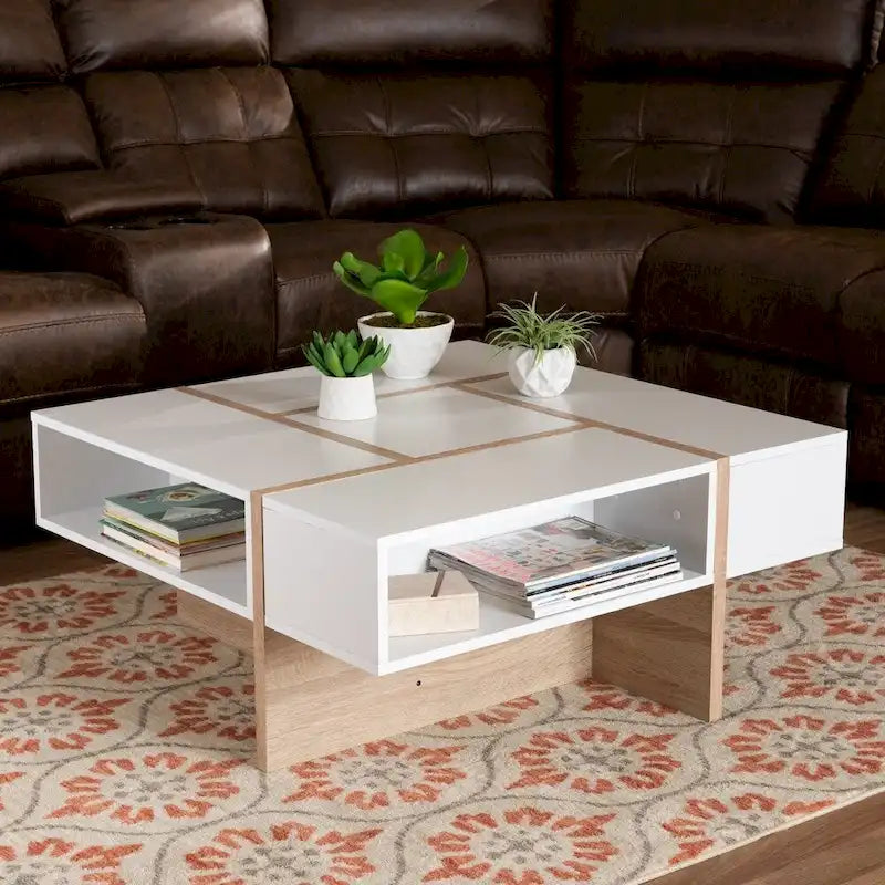 Carson Carrington Uljeshult Modern and Contemporary Wood Coffee Table