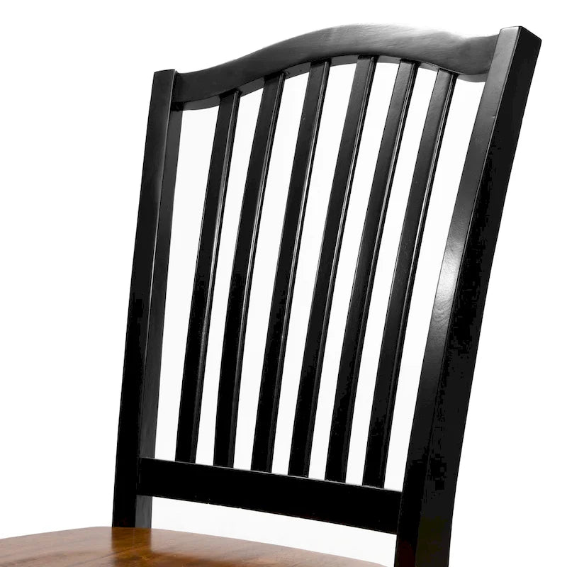 Levole Farmhouse Black Slatted Wood Dining Chairs (Set of 2) by Furniture of America