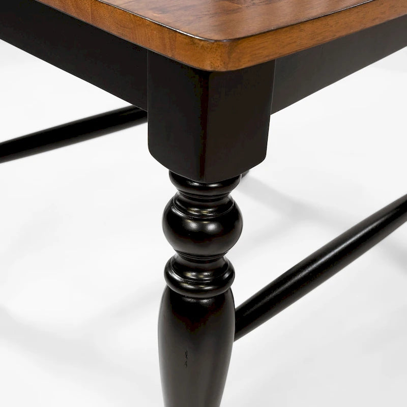 Levole Farmhouse Black Slatted Wood Dining Chairs (Set of 2) by Furniture of America