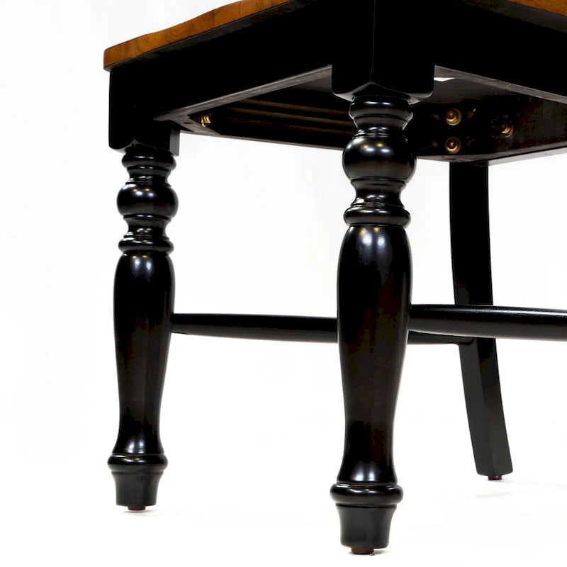 Levole Farmhouse Black Slatted Wood Dining Chairs (Set of 2) by Furniture of America