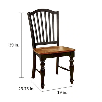 Levole Farmhouse Black Slatted Wood Dining Chairs (Set of 2) by Furniture of America