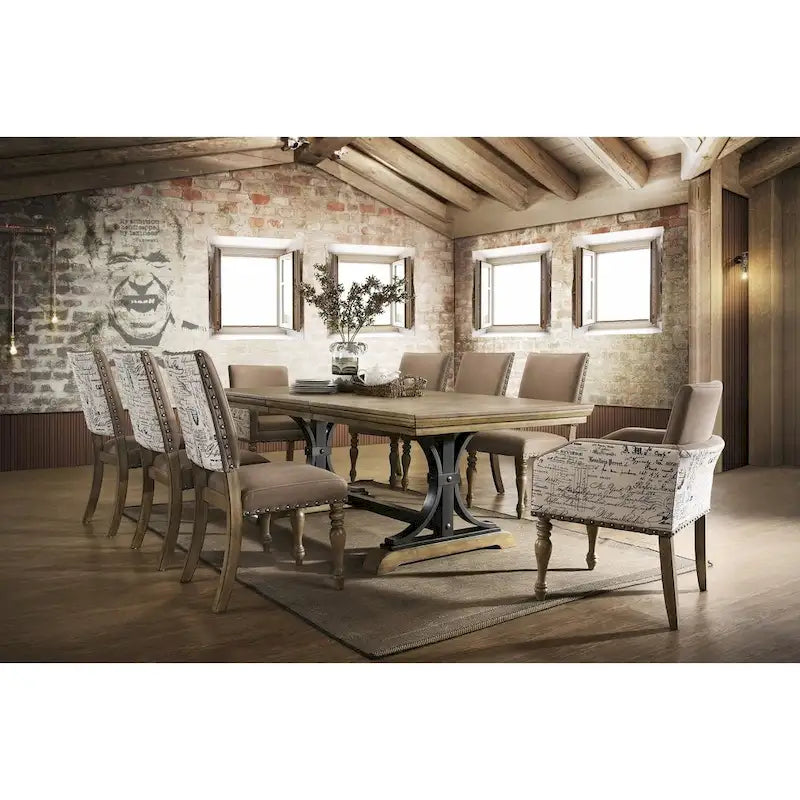 Roundhill Furniture Birmingham 9-pc. Removable-leaf Dining Table and Armchairs Set