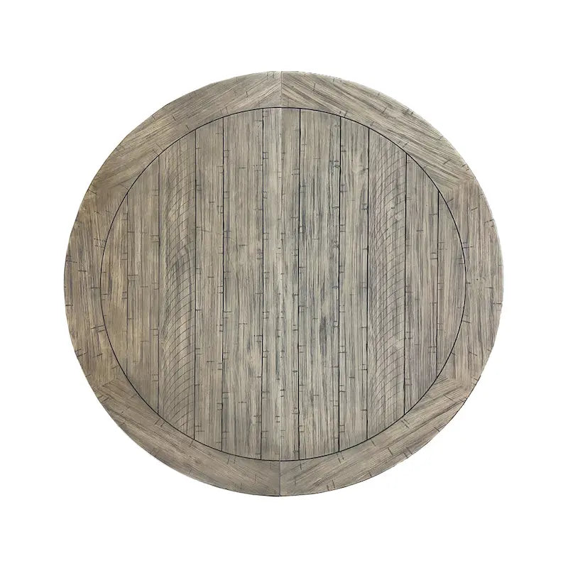 Roundhill Furniture Harola 7-Piece Dining Set, Round Pedestal Dining Table with 18 Leaf, 6 Side Chairs