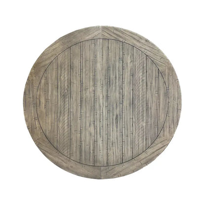 Roundhill Furniture Harola 7-Piece Dining Set, Round Pedestal Dining Table with 18 Leaf, 6 Side Chairs