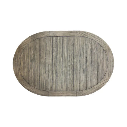 Roundhill Furniture Harola 7-Piece Dining Set, Round Pedestal Dining Table with 18 Leaf, 6 Side Chairs