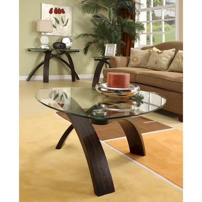 Strick & Bolton Ascott Modern Glass-top Arch Legged End Table