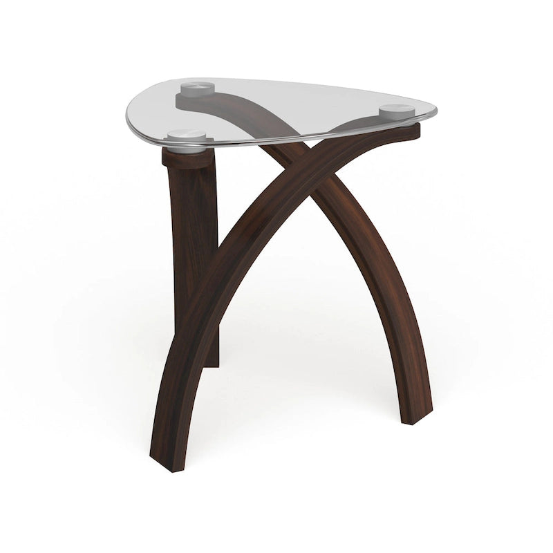 Strick & Bolton Ascott Modern Glass-top Arch Legged End Table