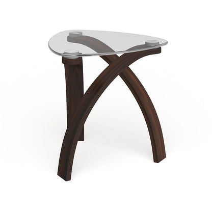 Strick & Bolton Ascott Modern Glass-top Arch Legged End Table