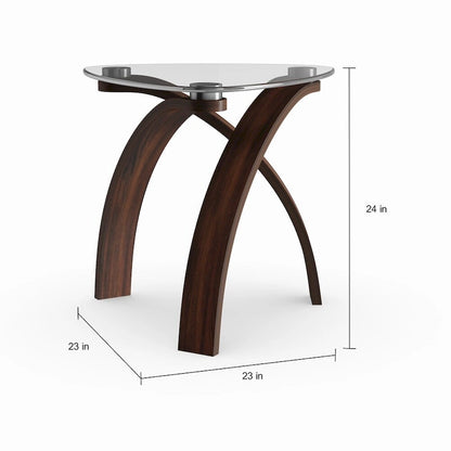 Strick & Bolton Ascott Modern Glass-top Arch Legged End Table
